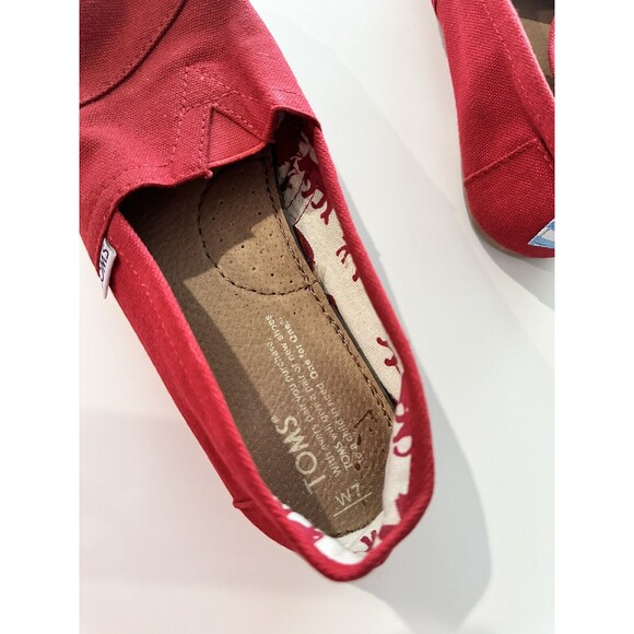 Tom's Women's Classics Canvas Flats Size US 7 Red - Picture 4 of 4